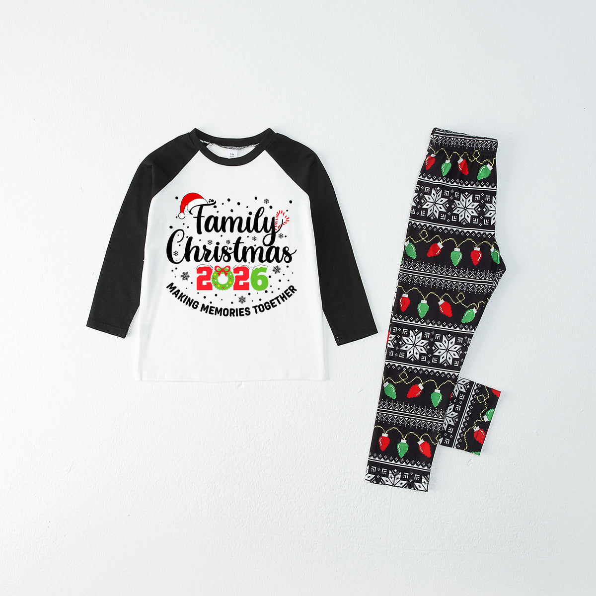 Christmas Pajamas Family Christmas 2026 Candy Cane Letter Print Matching Family Photoshoot Sleepwear CHP-124