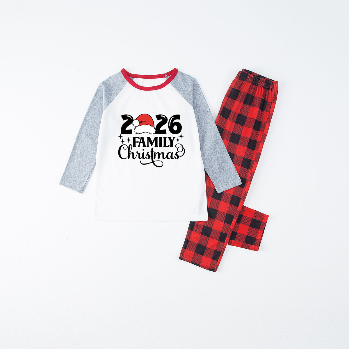 Christmas Pajamas 2026 Family Christmas Santa Hat Typography Family Photo Outfit Christmas Sleepwear CHP-108
