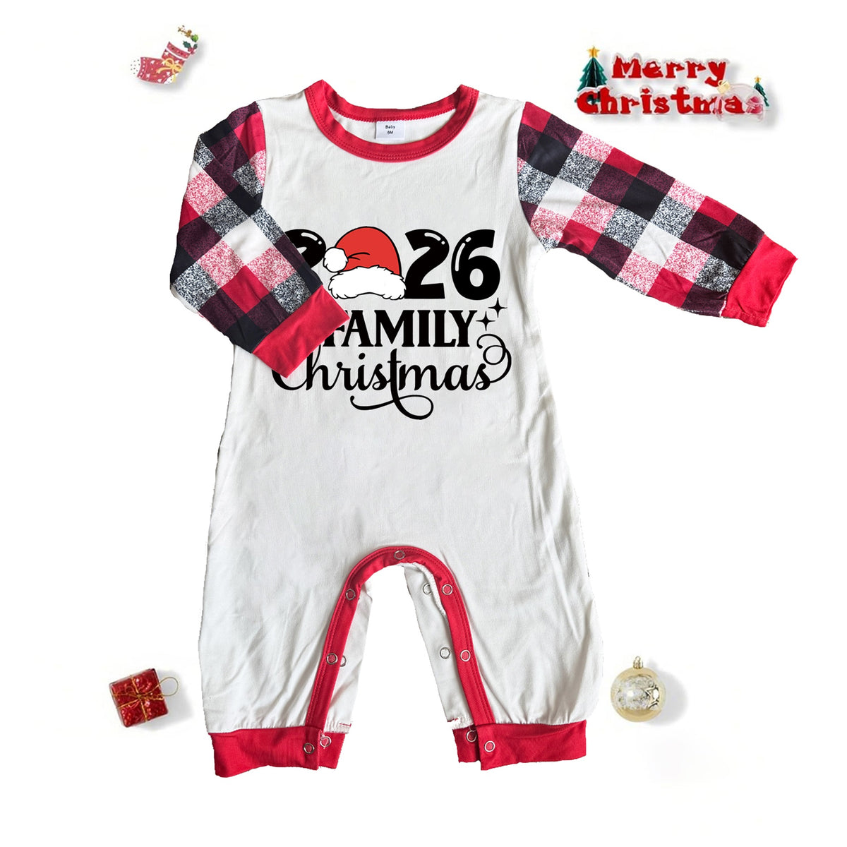 Xmas Pajamas Classic Black Family Christmas Typography Christmas Sleepwear CHP-76