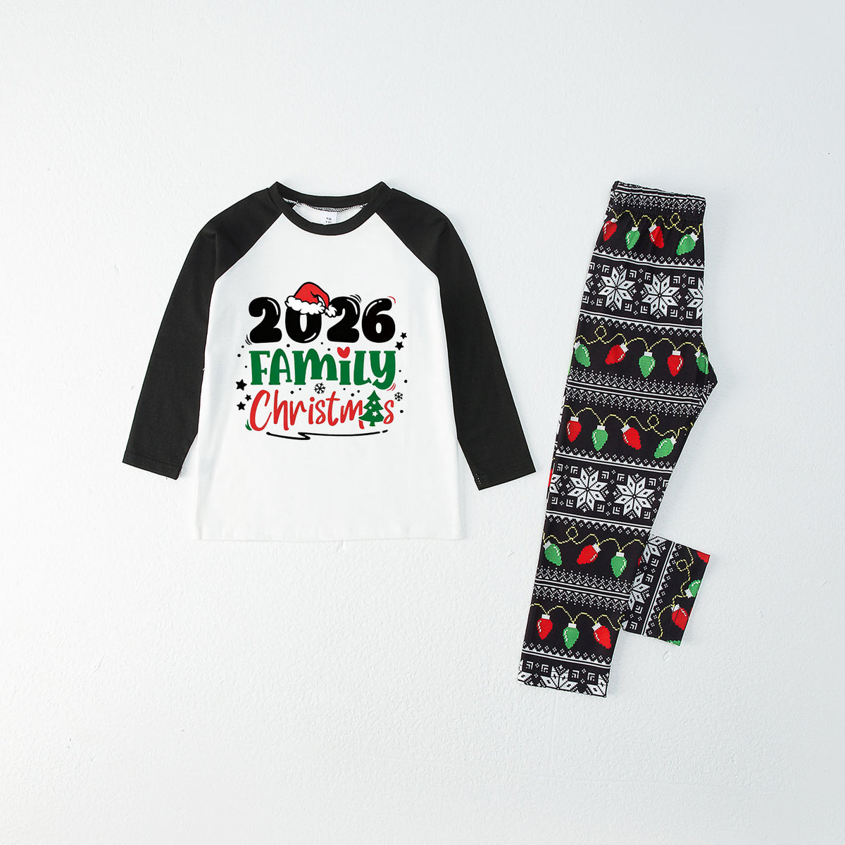 Christmas Pajamas 2026 Family Christmas Santa Hat Print Matching Family Photoshoot Sleepwear CHP-118