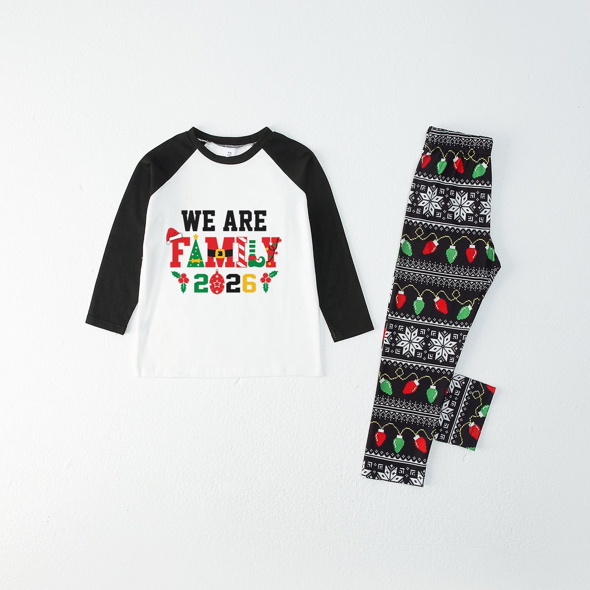 Christmas Pajamas We Are Family 2026 Print Matching Family Photoshoot Sleepwear CHP-121