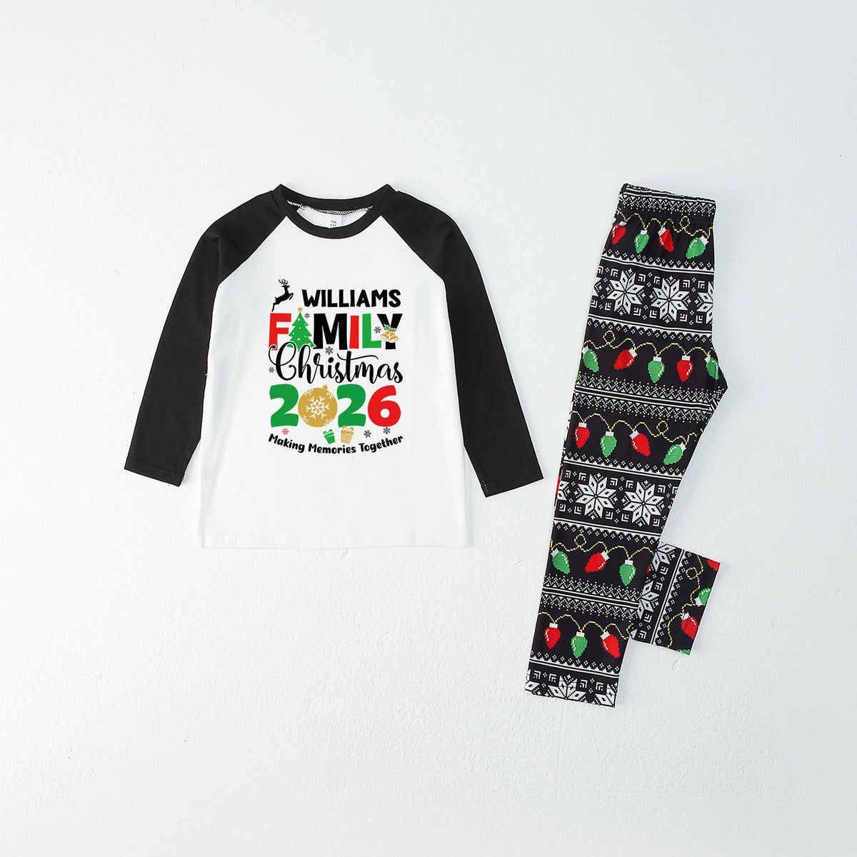 Personalized Christmas Pajamas Williams Family 2026 Matching Family Photoshoot Sleepwear CHP-120