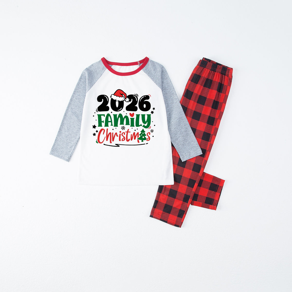 Christmas Pajamas 2026 Family Christmas Red Green Letter Print Family Photo Outfit Christmas Sleepwear CHP-110