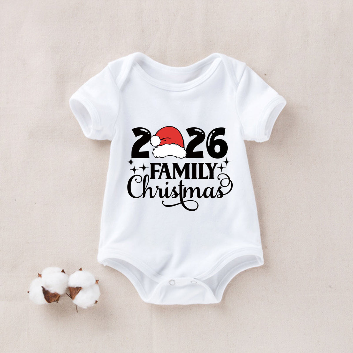 Christmas Sleepwear Santa Hat Script Lettering Family Christmas Pajamas CHP-23