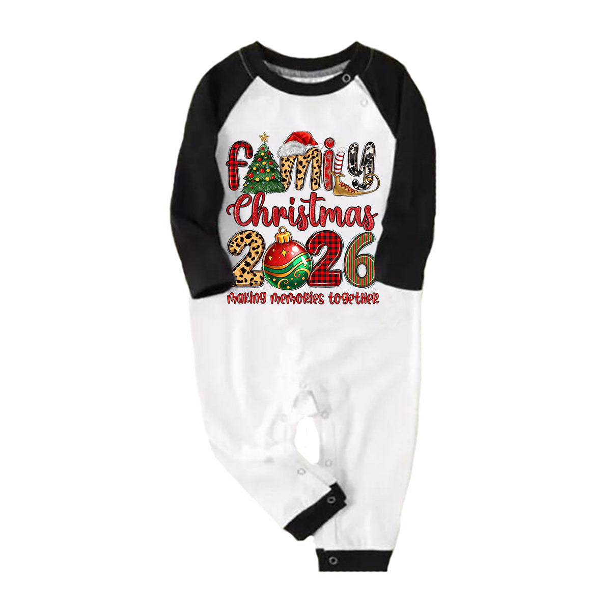Christmas Matching Pajamas Colorful Patterned Typography Family Christmas PJs CHP-71