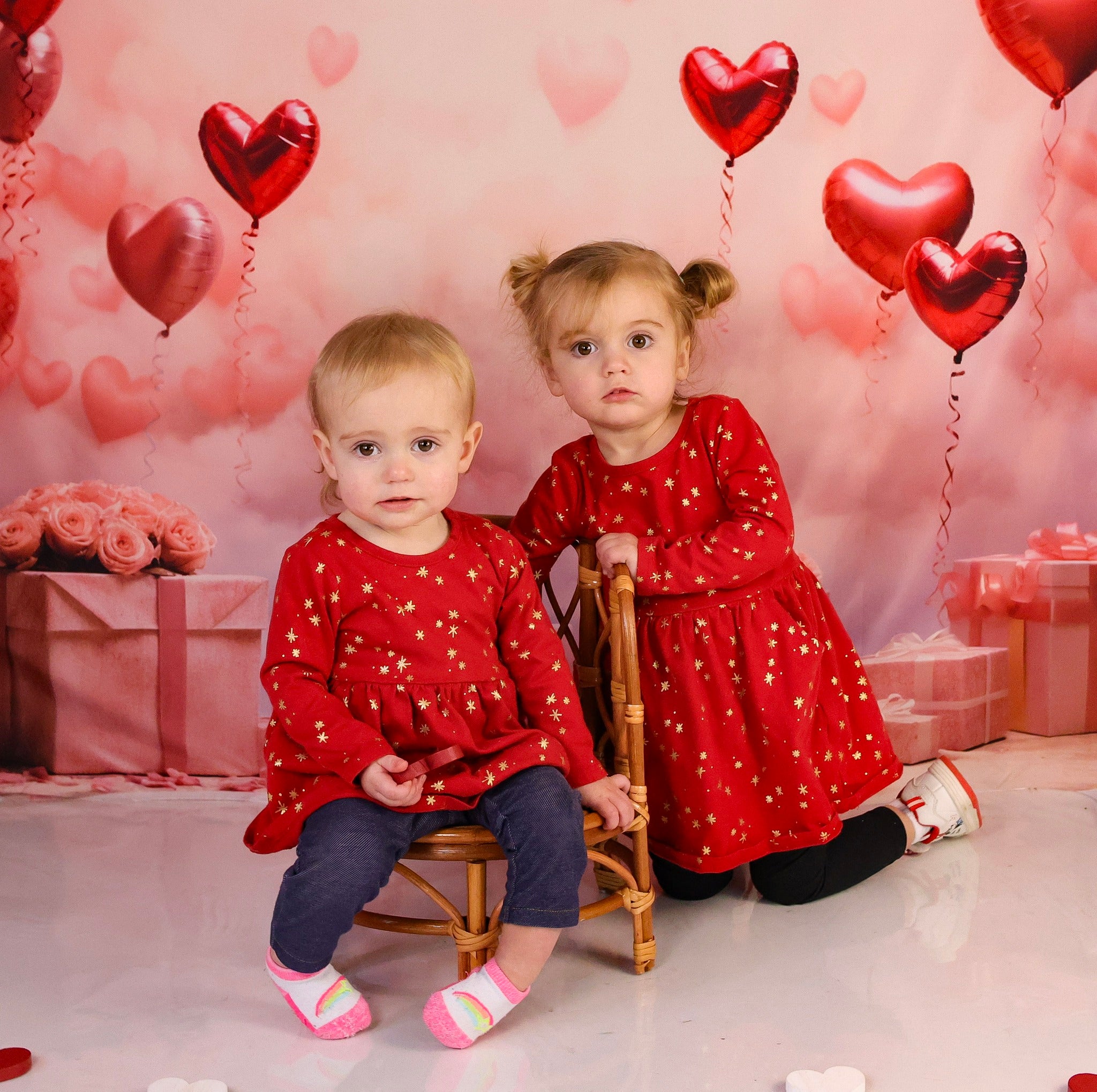 Valentine Backdrop Romantic Heart Balloons Gifts Valentine Photography Backdrop MRR9-86