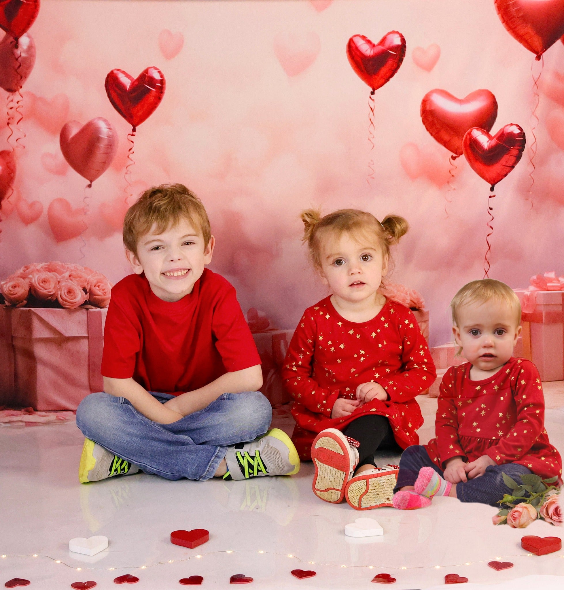 Valentine Backdrop Romantic Heart Balloons Gifts Valentine Photography Backdrop MRR9-86