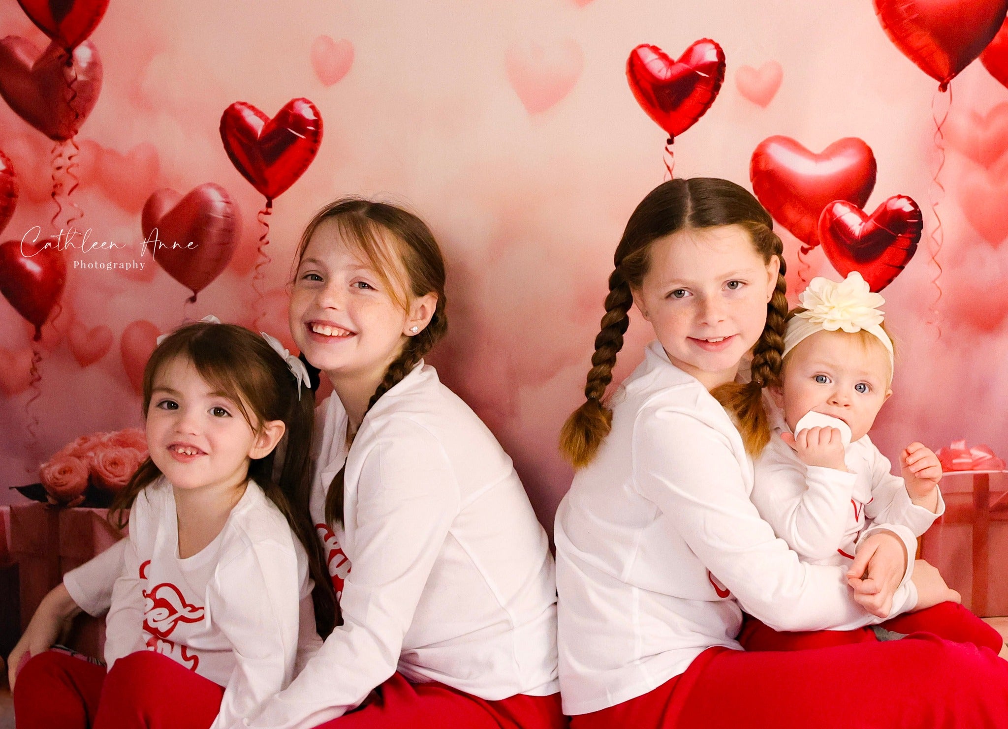Valentine Backdrop Romantic Heart Balloons Gifts Valentine Photography Backdrop MRR9-86