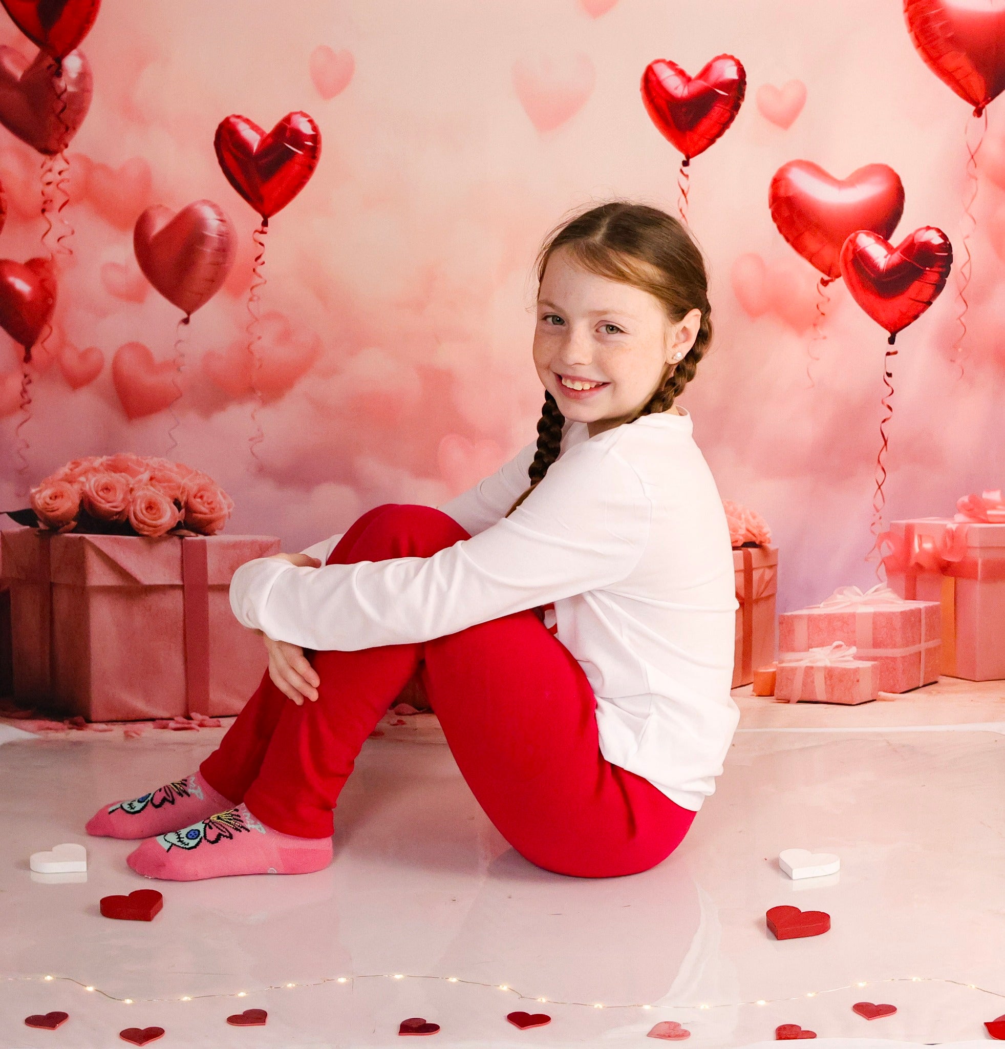 Valentine Backdrop Romantic Heart Balloons Gifts Valentine Photography Backdrop MRR9-86