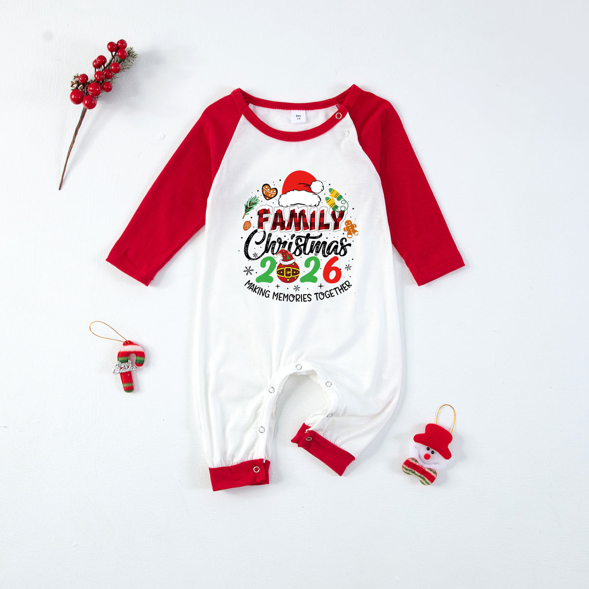 Christmas Pajamas Family Christmas 2026 Santa Hat Gingerbread Print Matching Family Sleepwear CHP-126