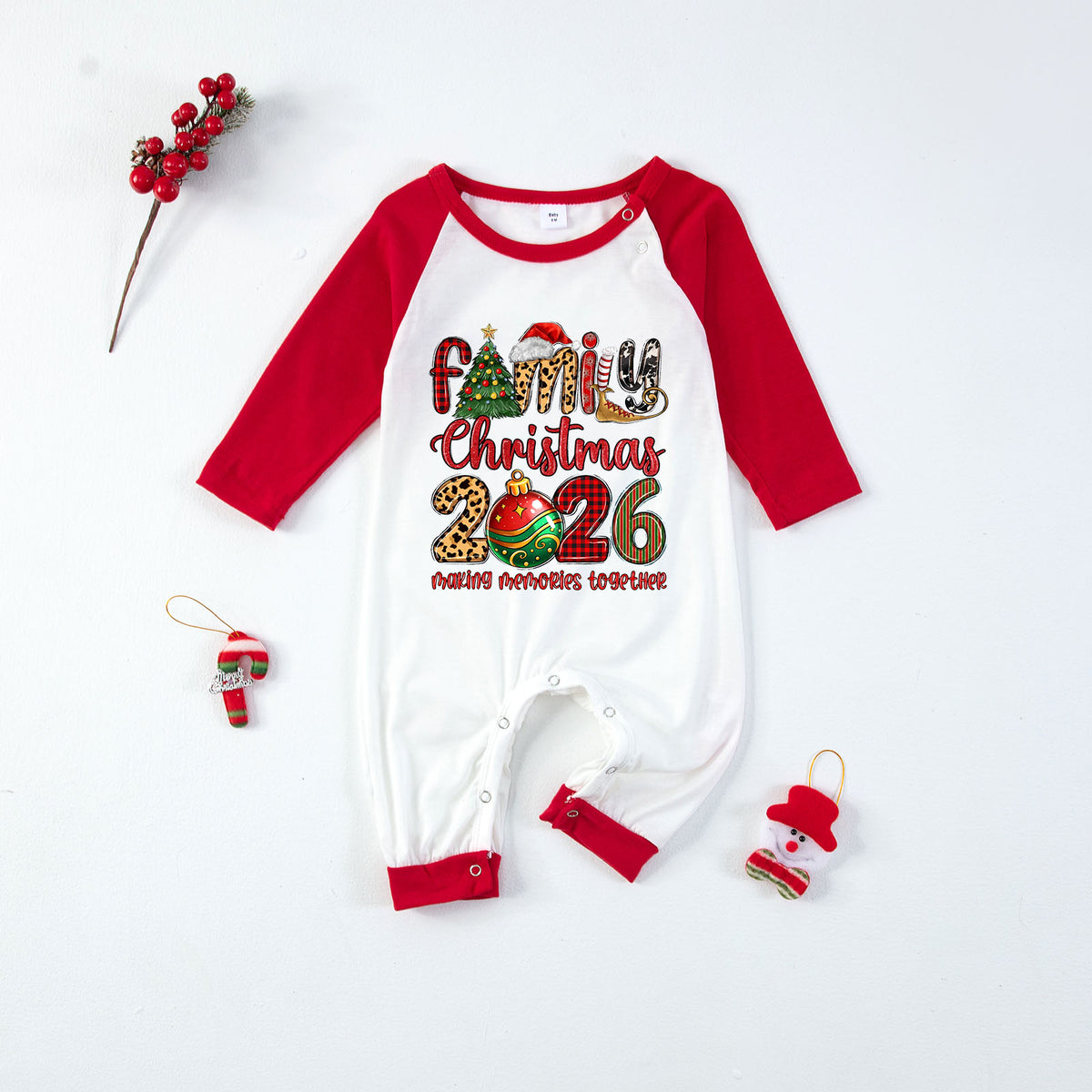 Christmas Pajamas Family Christmas 2026 Plaid Leopard Letter Print Matching Family Sleepwear CHP-134