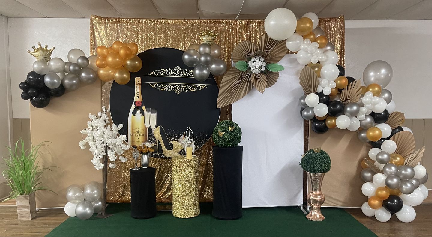 Custom Round Backdrop Kit with Rectangular Panel