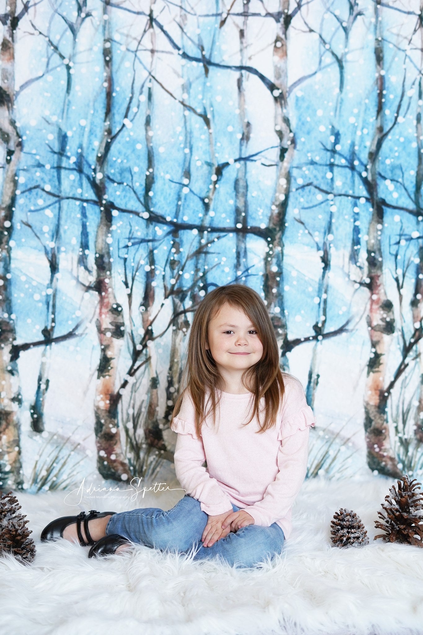 Winter Forest Backdrop Snowy Trees Wonderland Forest Backdrop MRR10-35