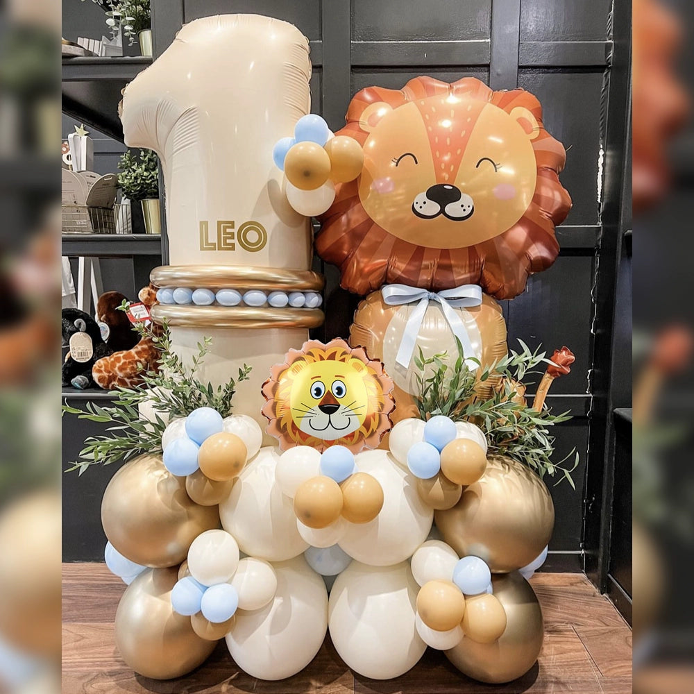 Balloon Arch Lion Themed Baby Shower Jungle Safari Theme Party