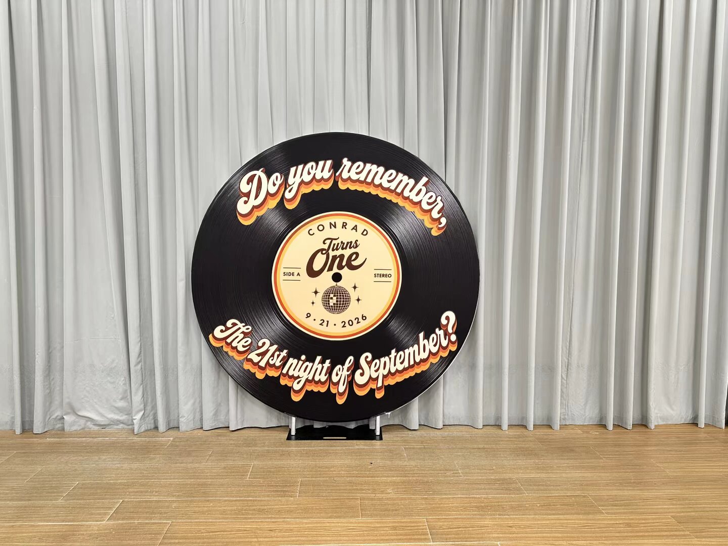 Custom Photo Text Fabric Round Backdrop Party Decorations