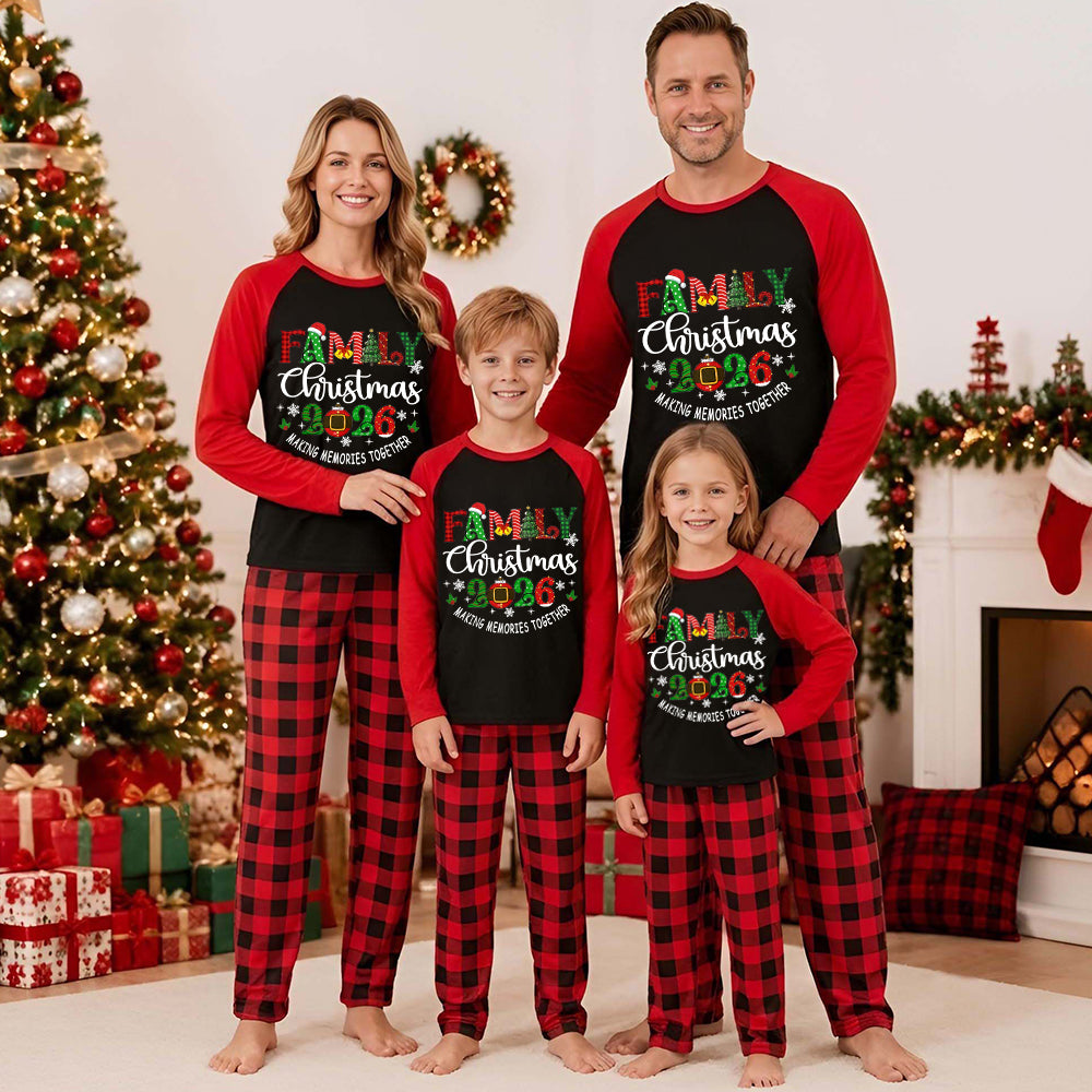 Matching Christmas Pajamas for Photos Family 2026 Plaid Print Christmas PJs CHP-87