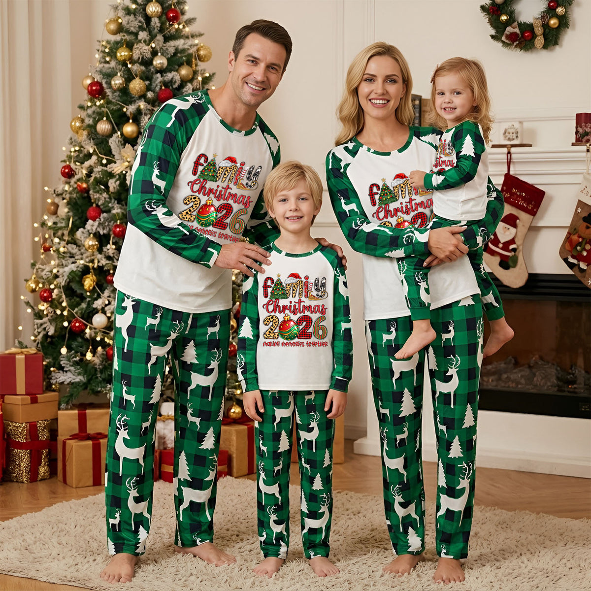 Christmas Eve Pajamas Colorful Letter Print Christmas Sleepwear CHP-10