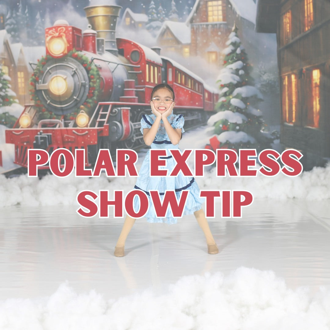 Christmas Train Houses Snow Night Backdrop RR7-876