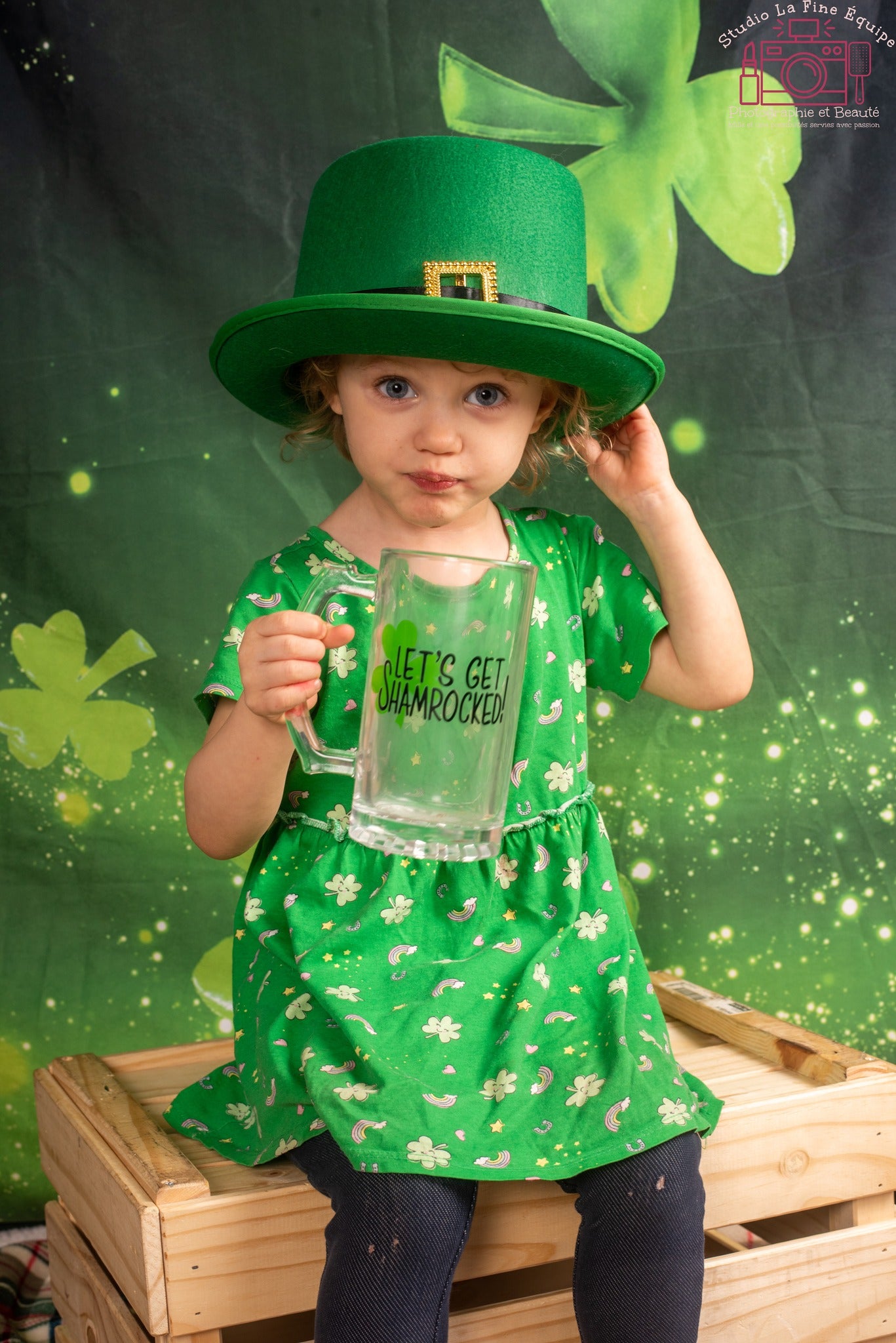 Happy St. Patrick's Day Green Luck Backdrop for Photo Booth SH166