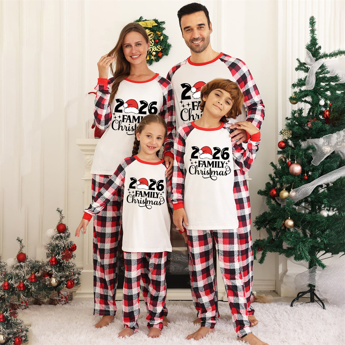Xmas Pajamas Classic Black Family Christmas Typography Christmas Sleepwear CHP-76