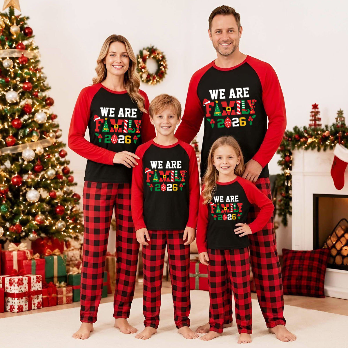 Matching Christmas Pajamas Festive Family Lettering Design Christmas Pajamas CHP-49