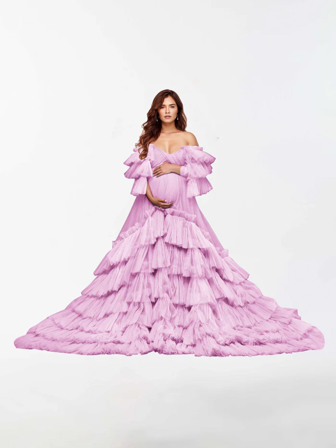 pink tulle maternity dress Soft Pink Maternity Dress For Photoshoot, Tulle Ruffle Maternity Dress, Pregnancy Dress, Maternity Ball Gown, Maternity Photo XS