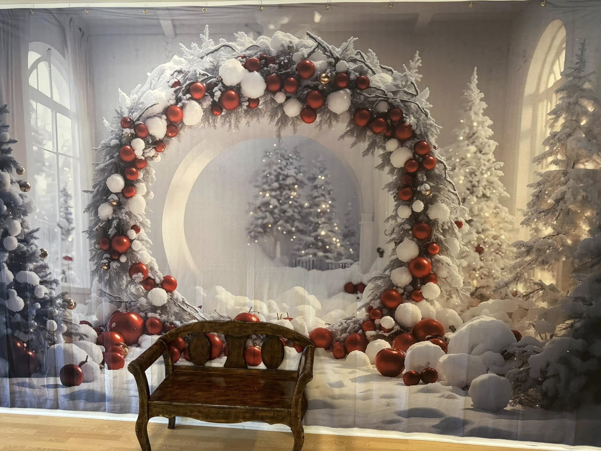 Christmas Balls Wreath Photography Backdrop RR7-742