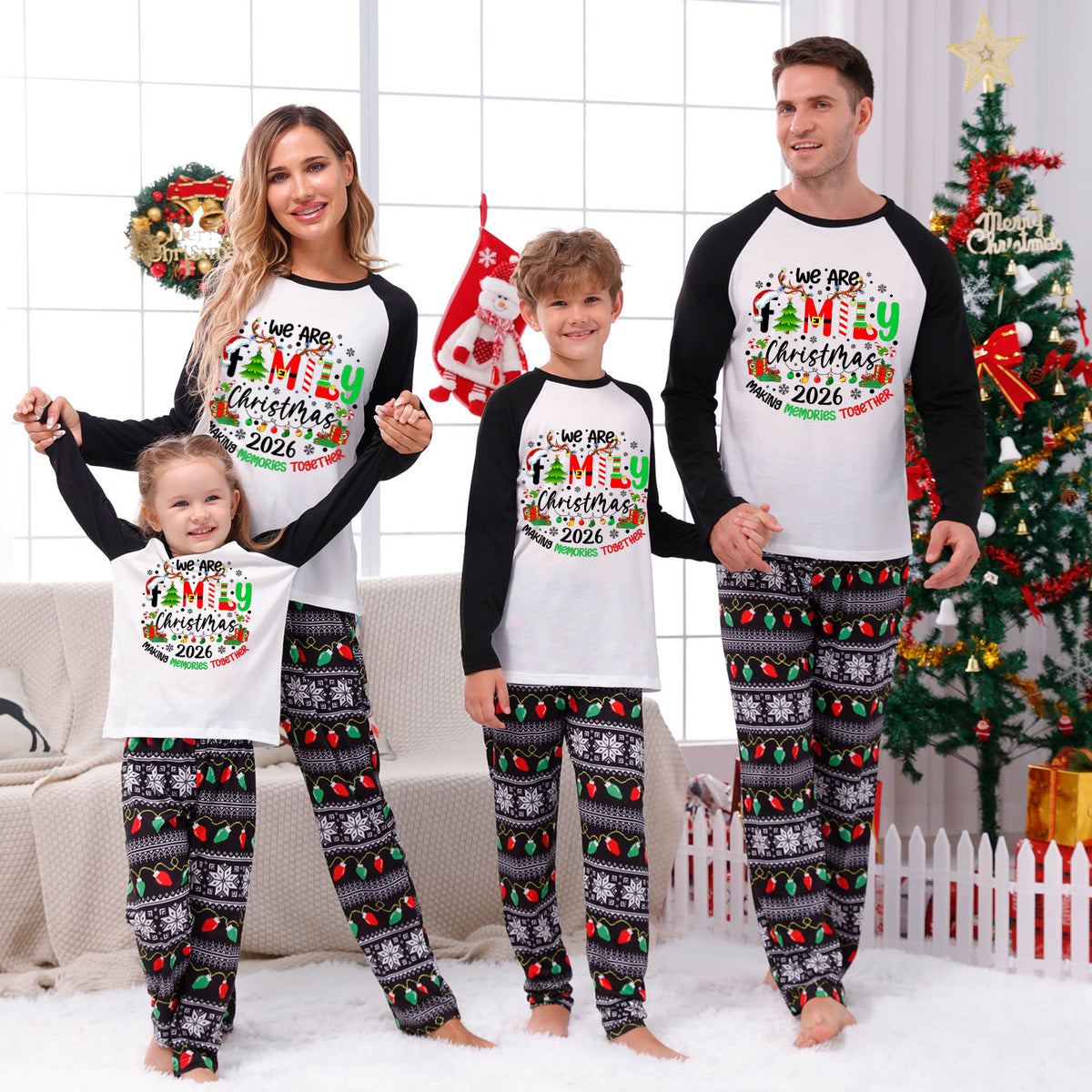 Christmas Pajamas We Are Family 2026 Christmas Gift Print Matching Family Photoshoot Sleepwear CHP-122