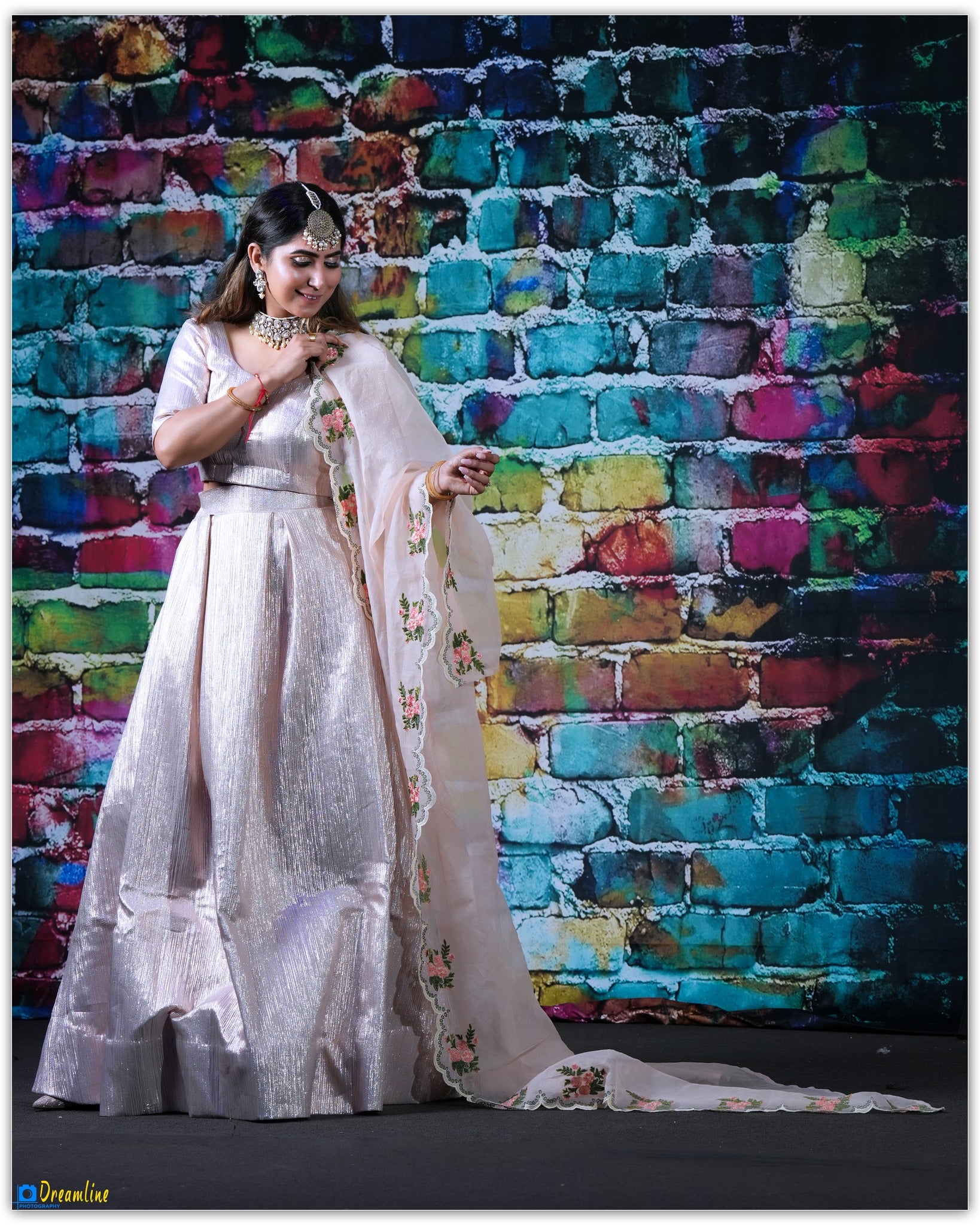 Colorful Brick Wall Backdrops Portrait Photography Backdrops HJ03185