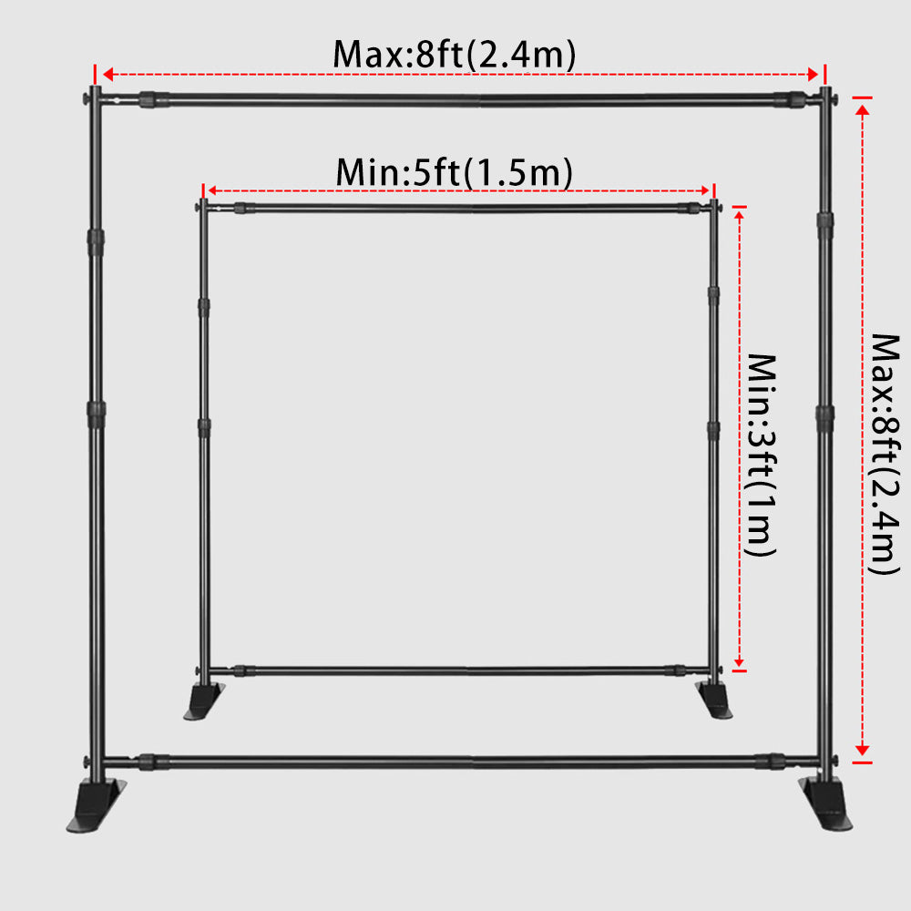 Adjustable Heavy Duty Backdrop Stand Kit Background Banner Stand PR16