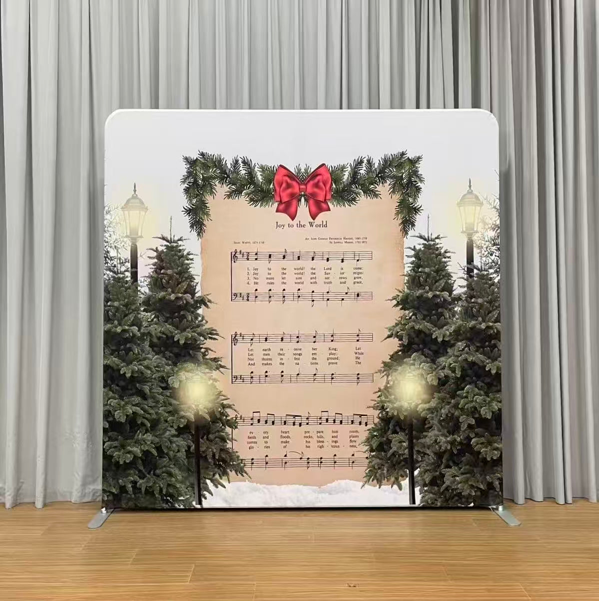 Square Backdrop Cover Joyful Carol Sheet Pine Christmas Backdrops TSD926