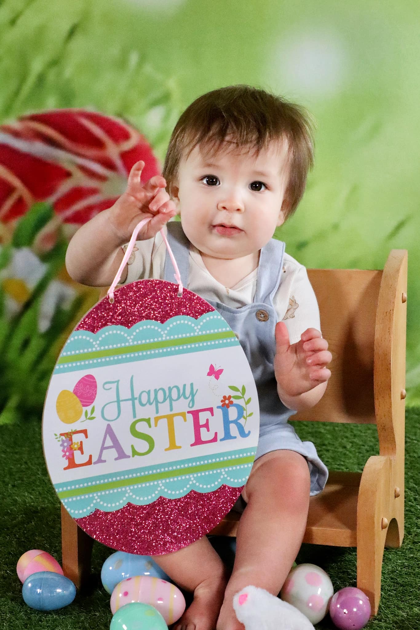 Happy Easter Backdrop Spring Green Grass Easter Photo Backdrop SH015