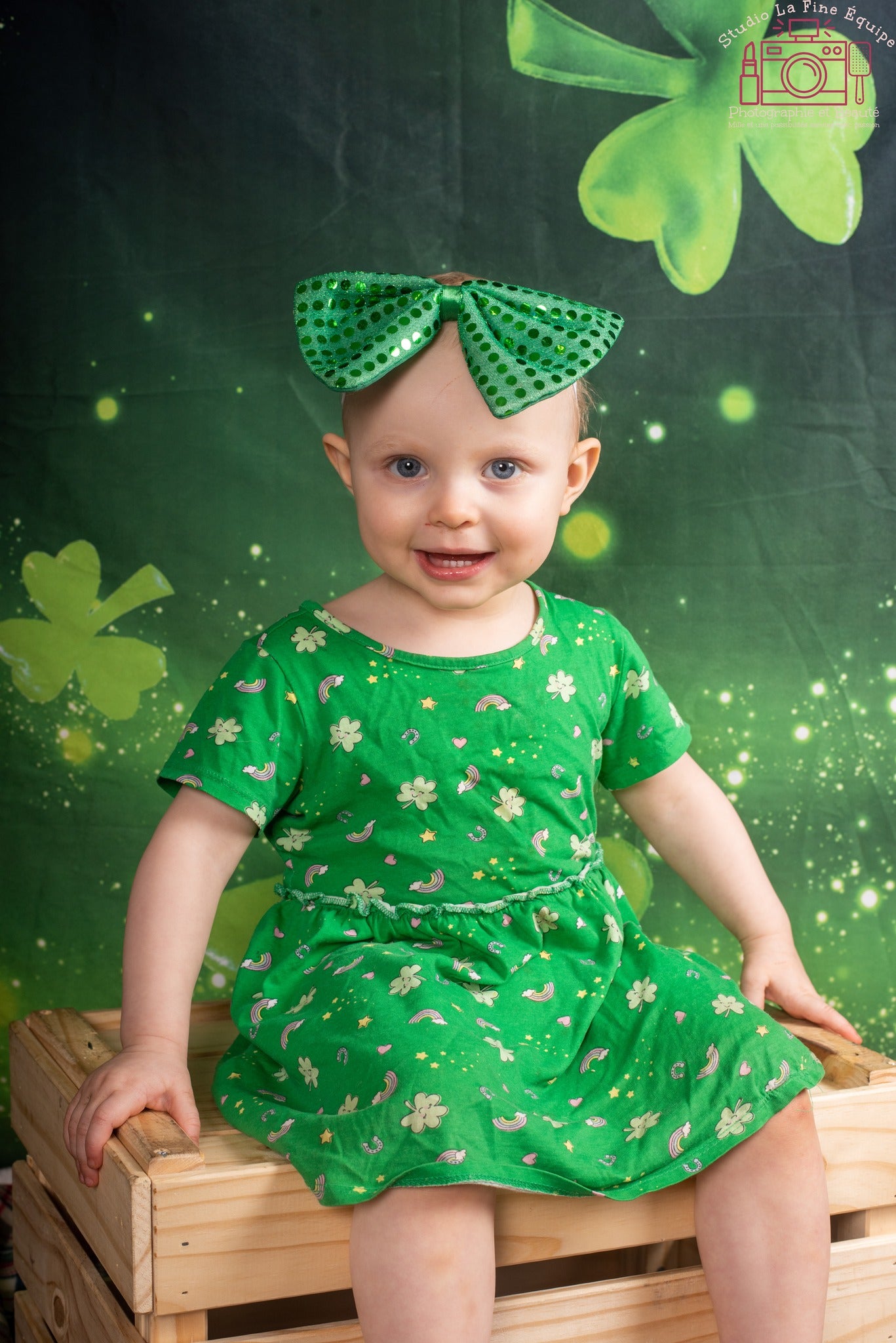 Happy St. Patrick's Day Green Luck Backdrop for Photo Booth SH166