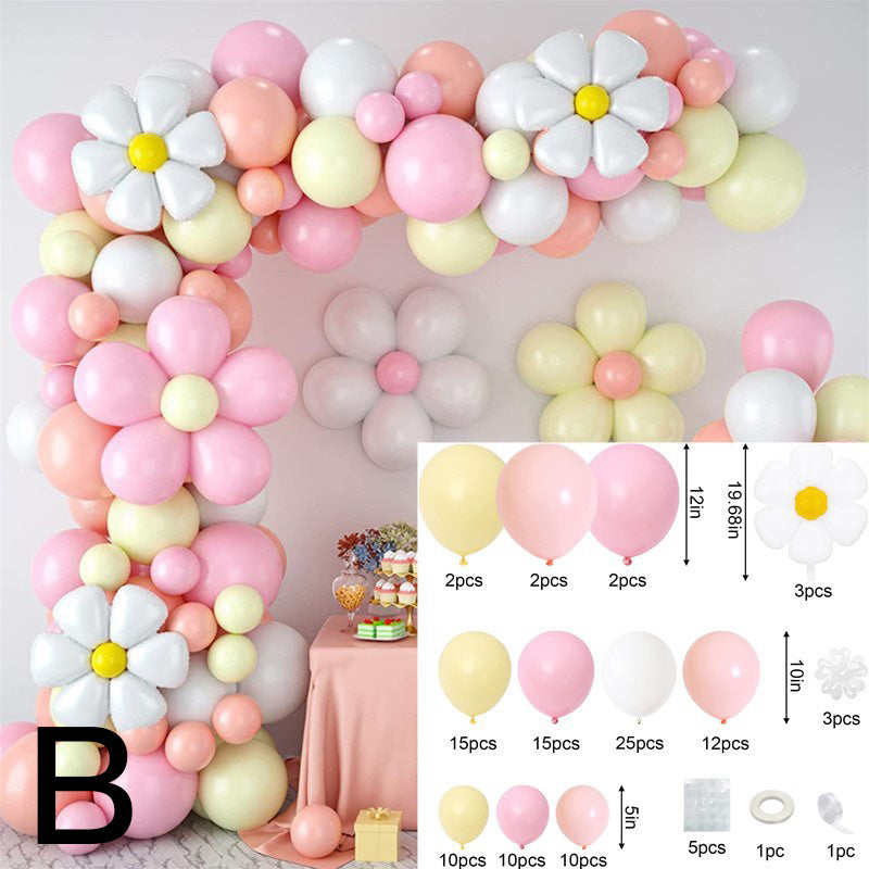 Colorful Macaron Daisy Balloon Chain BA23