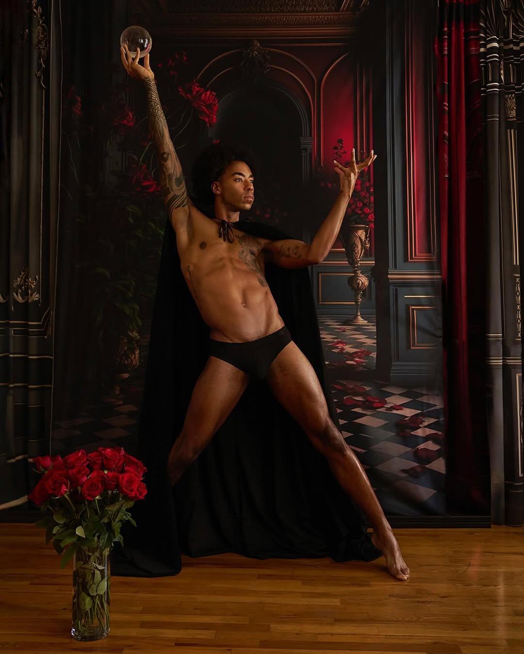 Room Interior Flower Arch Door Backdrop M5-10