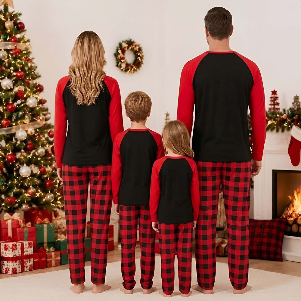 Matching Christmas Pajamas for Photos Family 2026 Plaid Print Christmas PJs CHP-87