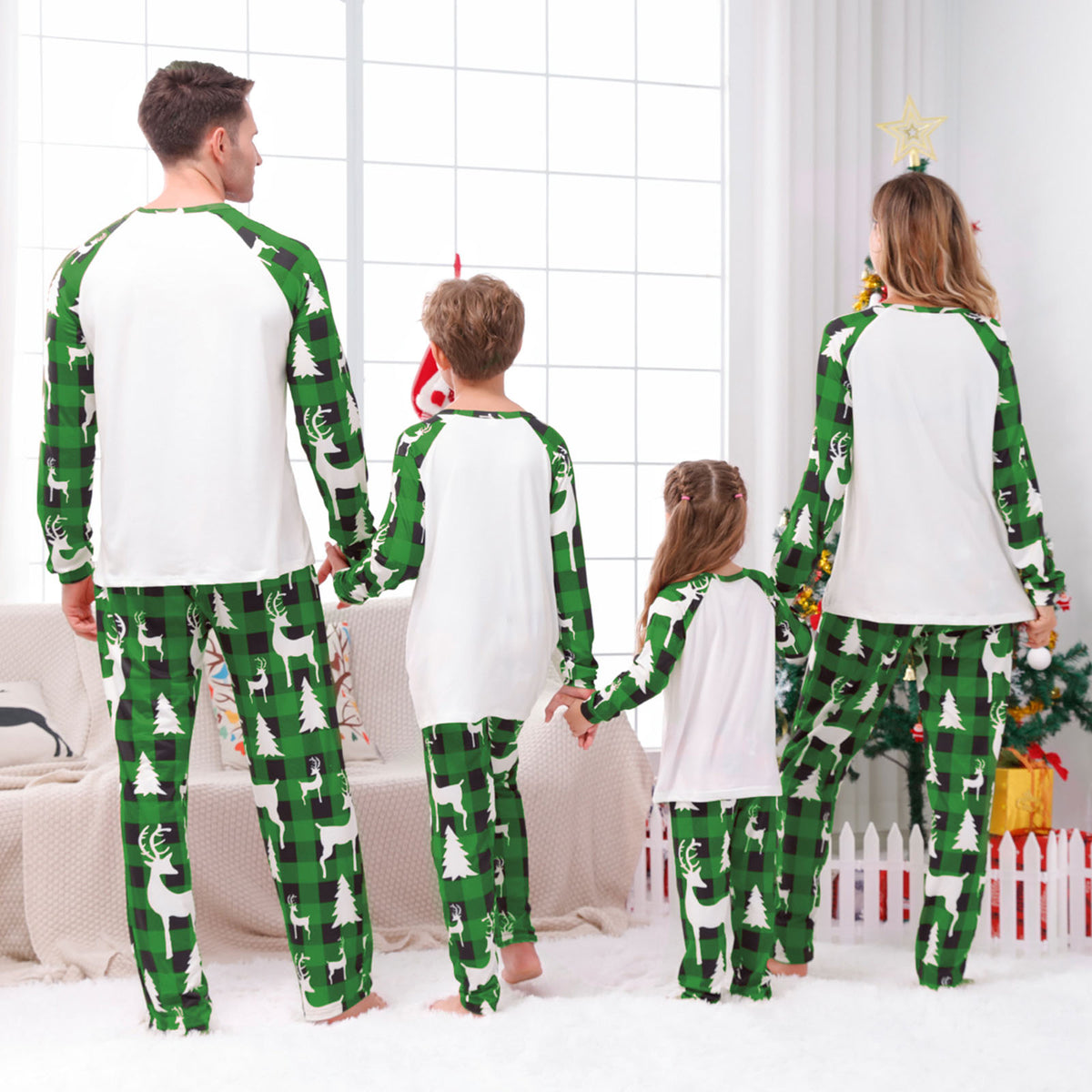 Christmas Pajama Set Santa Gingerbread Print Christmas Nightwear CHP-2
