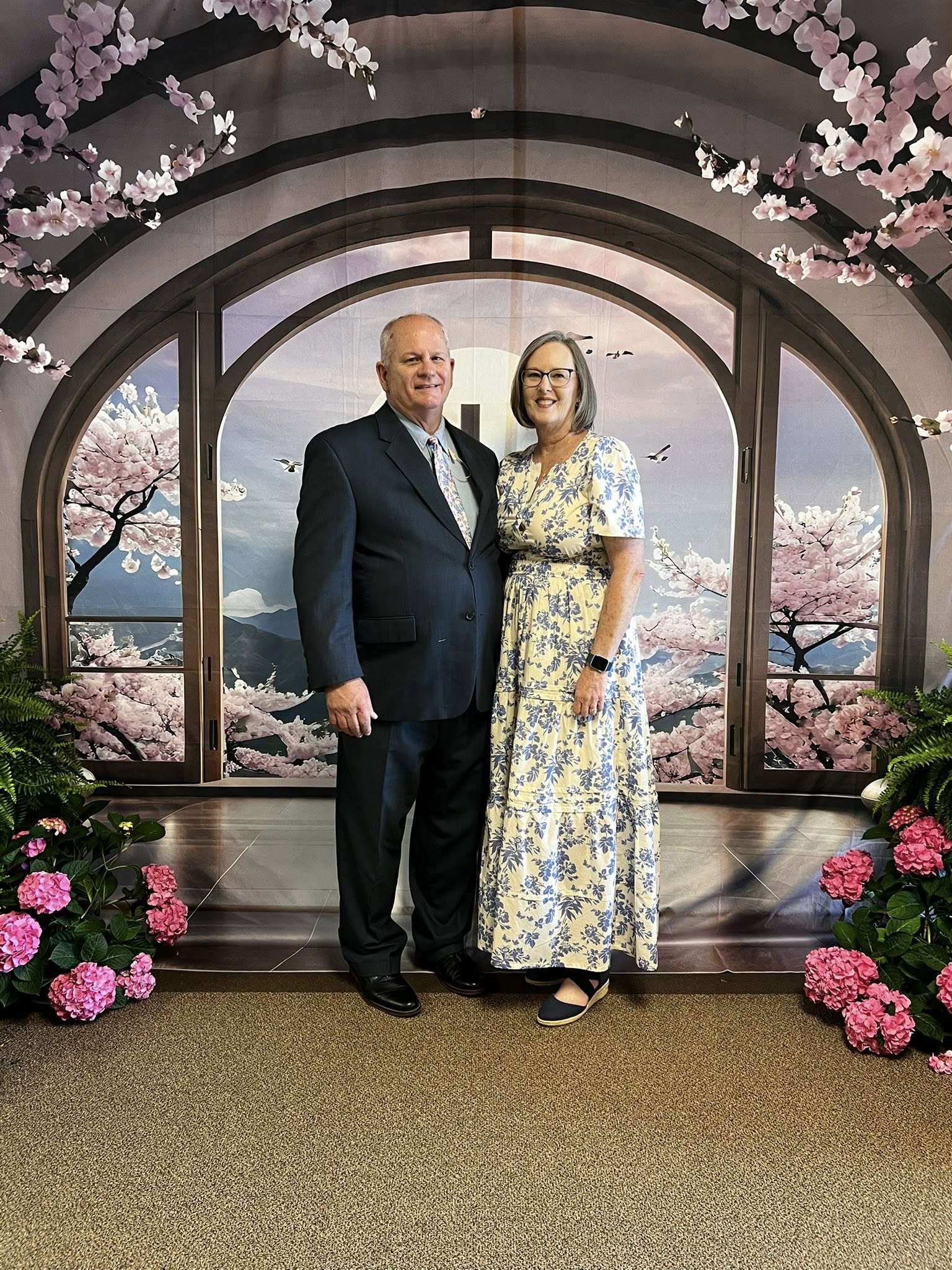 Easter Backdrop Cross Blossom Framed Window Backdrop BRP11-322