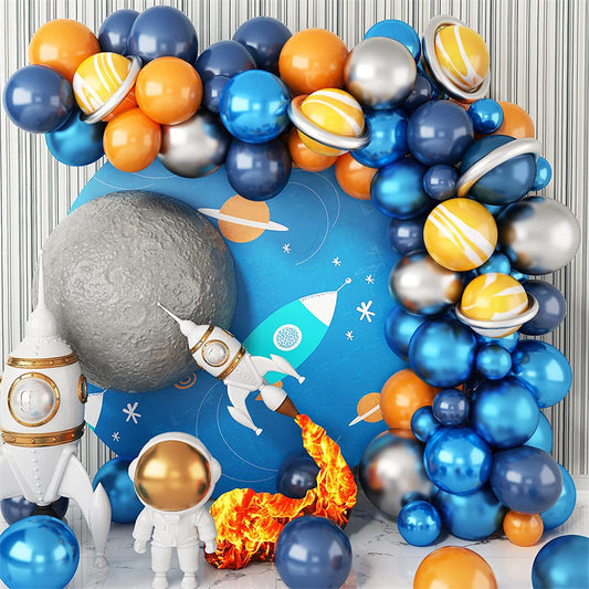 Silver Gray Cartoon Astronaut Series Balloon Chain BA25