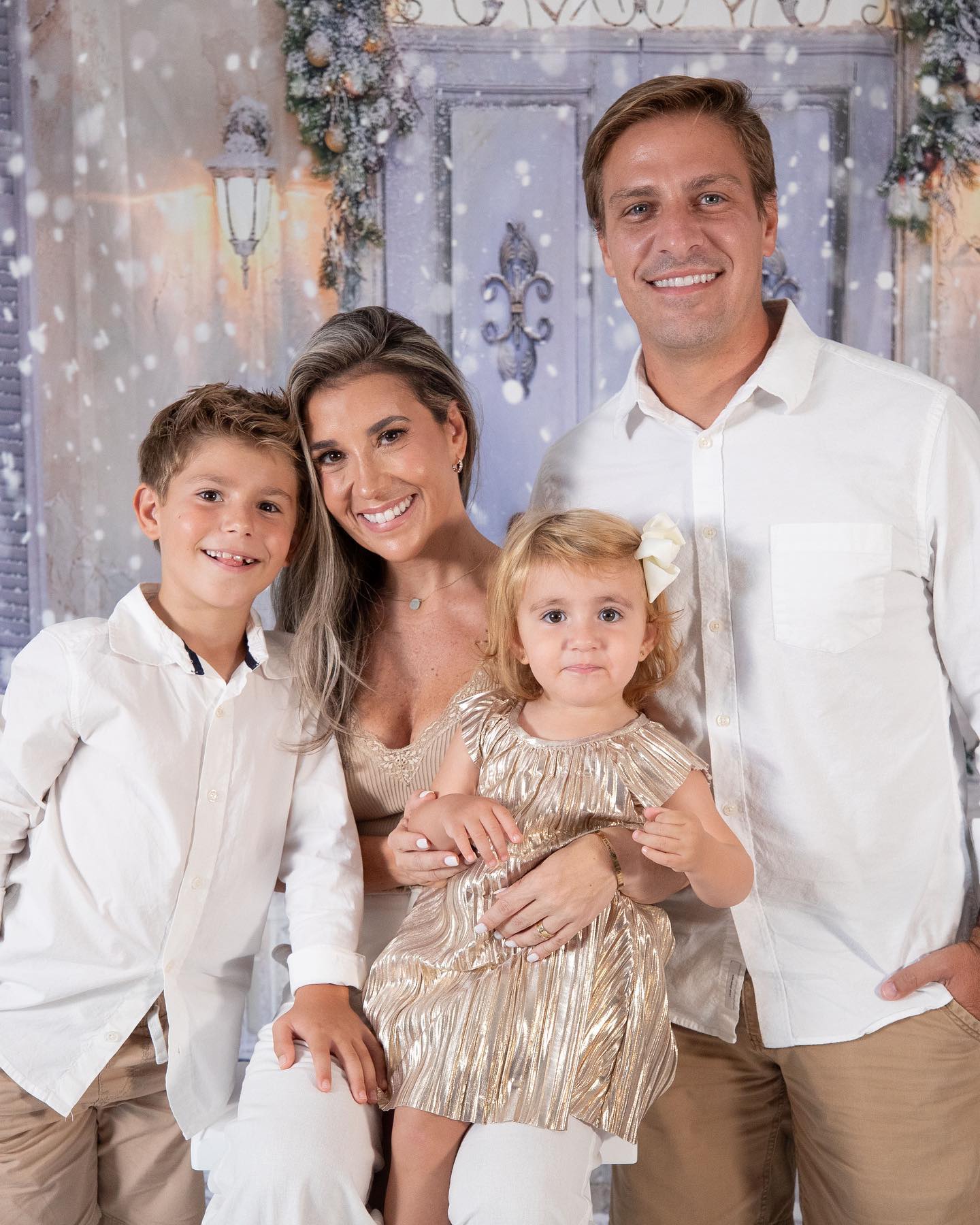 Christmas Tree Front Door Snow Backdrop D933