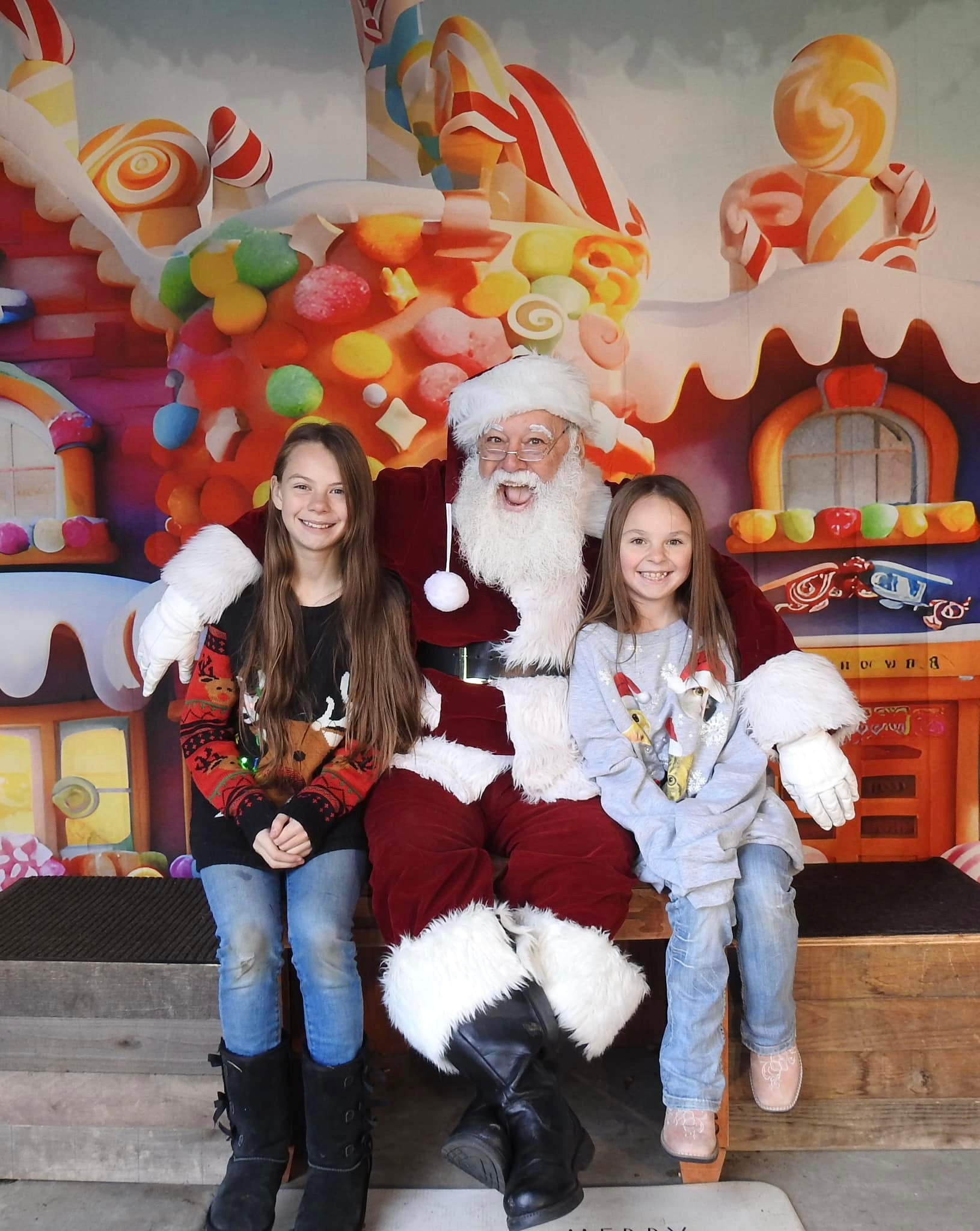 Cartoon Candy House Gingerbread Christmas Backdrop M9-38