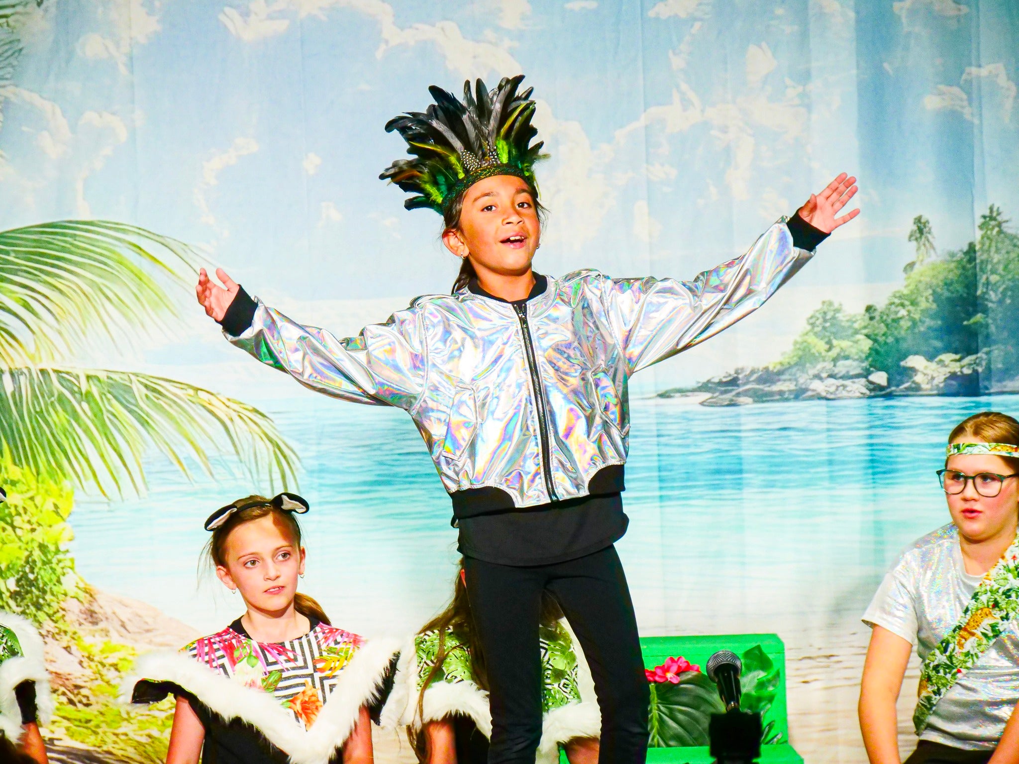 Photo Backdrop Beach Beach Trail Palm Leaves Summer Backdrop CJJ3-235