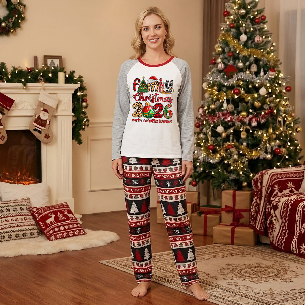 Christmas Pajama Photoshoot Ornate Family Holiday Typography Christmas Morning Pajamas CHP-62