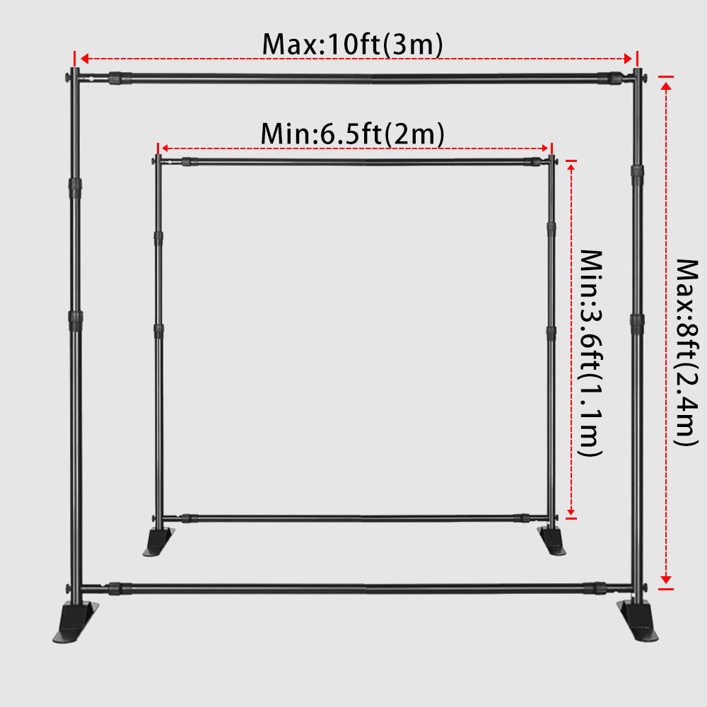 Adjustable Heavy Duty Backdrop Stand Kit Background Banner Stand PR16