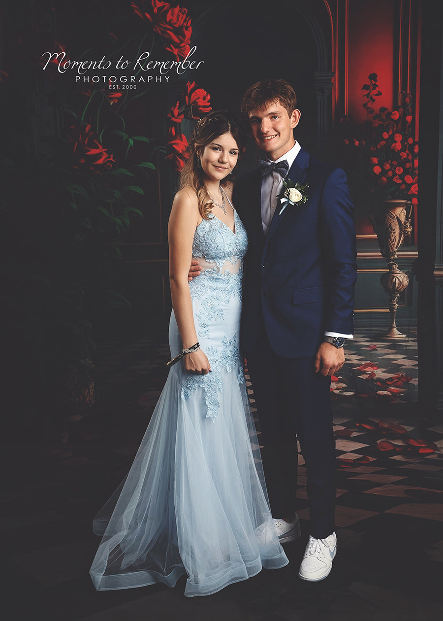 Room Interior Flower Arch Door Backdrop M5-10