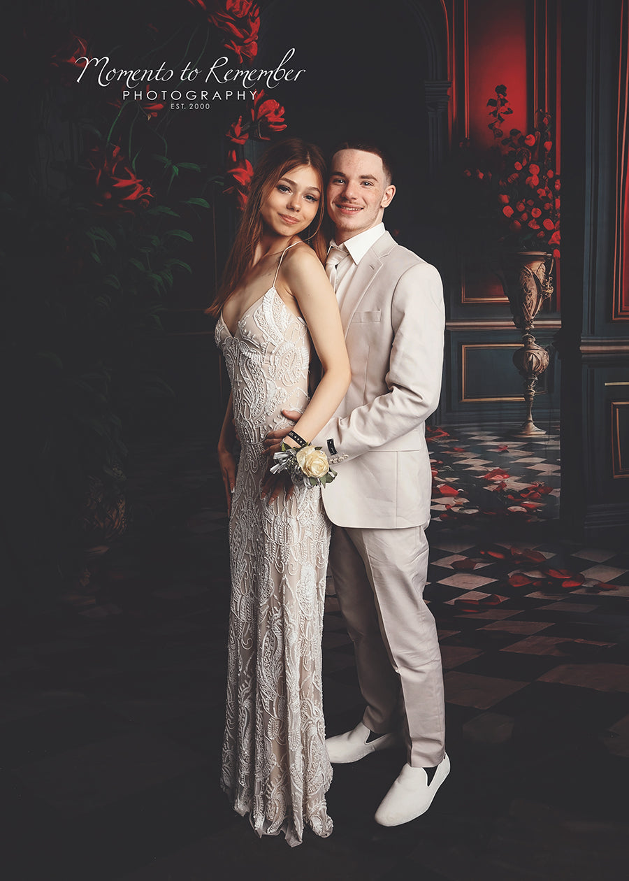 Room Interior Flower Arch Door Backdrop M5-10