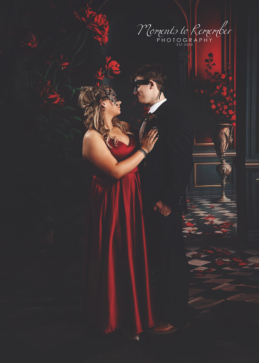 Room Interior Flower Arch Door Backdrop M5-10