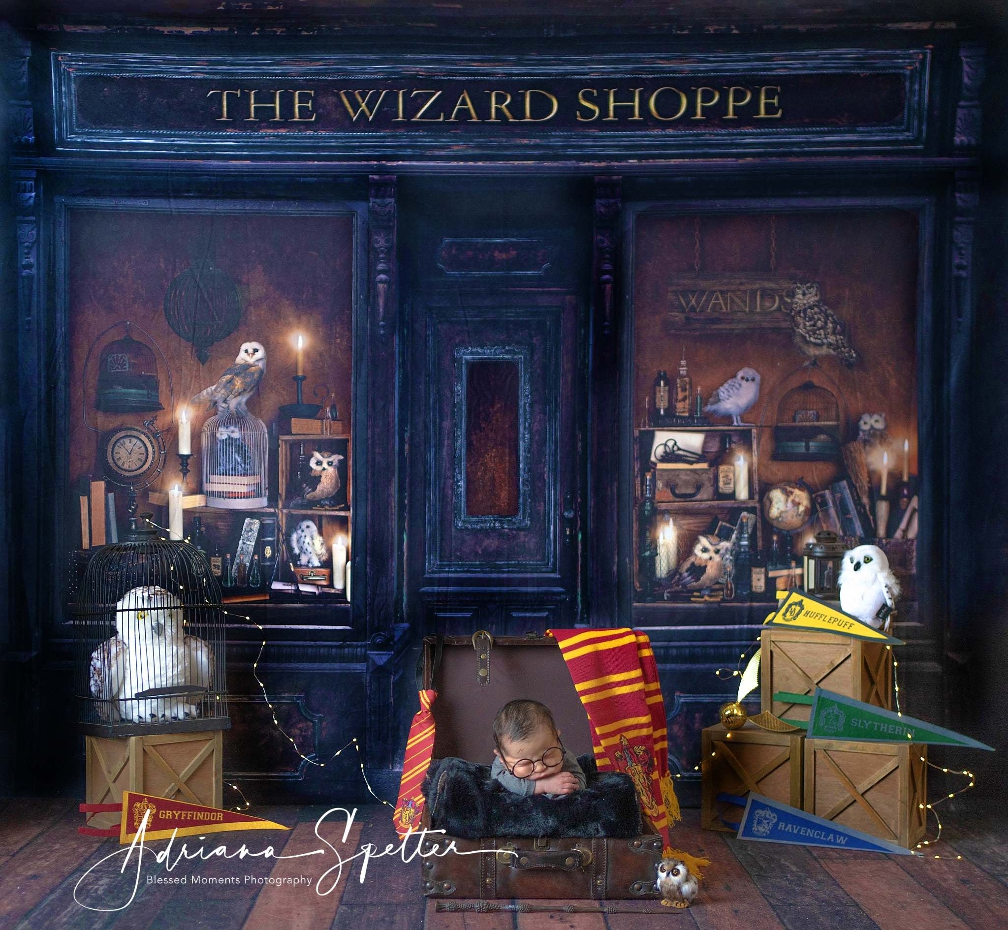 Halloween Backdrop Magical Wizard Shop Window Halloween Photo Backdrop MRR10-23