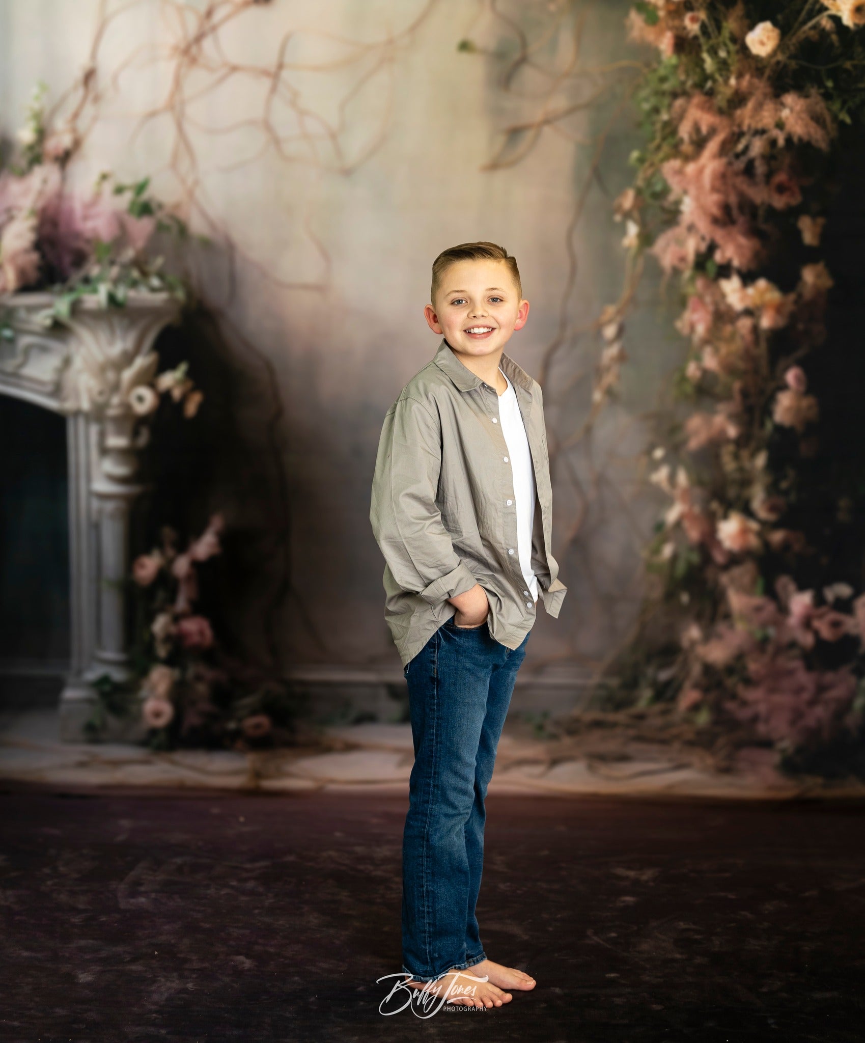 Vintage Flower Sweep Fine Art Abstract Backdrop RR6-95