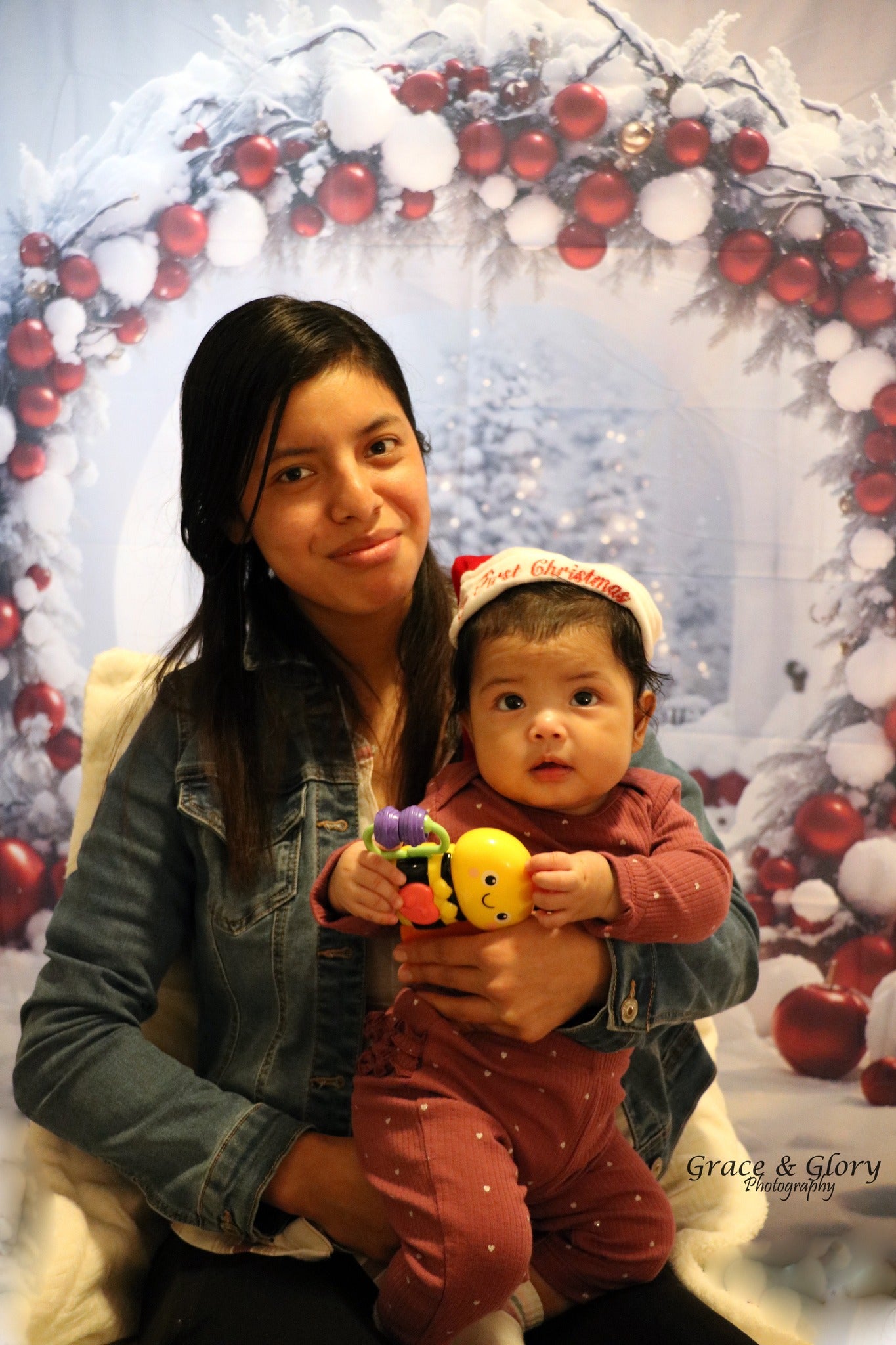 Christmas Balls Wreath Photography Backdrop RR7-742